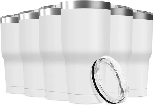 Miniatura 10 de Taza de viaje de acero inoxidable de 30 onzas con tapa, paquete de 16 vasos a granel aislados al vacío de doble pared, taza de café