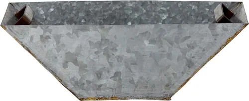 Miniatura 2 de Jardinera rectangular de hierro galvanizado de estilo antiguo, mediano, 17.32 pulgadas