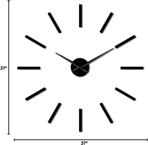 Miniatura 8 de Reloj de pared con efecto espejo acrílico grande 3D, diseño simple, arte de pared decorativo de cuarzo, silencioso, moderno, reloj grande, Negro