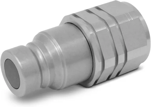 Miniatura 8 de Summit Hydraulics 1/2" Acopladores Hidráulicos de Conexión Rápida de Cara Plana para Dirección de Patín Bobcat Set con Tapas Antipolvo