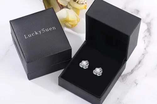 Miniatura 6 de Pendientes de tuerca de plata de ley chapados en oro, hipoalergénicos y sin níquel, regalo de joyería para mujeres y niñas
