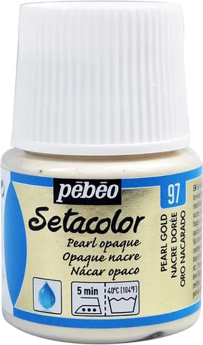 Pebeo Setacolor - Pintura para tela (opaca, 45 ml), color dorado perla