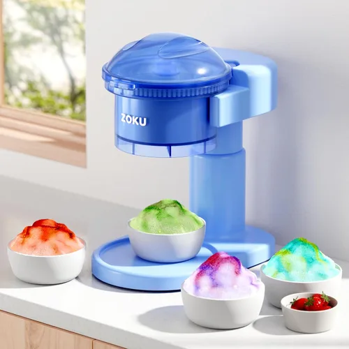 Miniatura 2 de ZOKU Máquina de cono de nieve, máquina de hielo afeitado fácil de usar con cuchillas de acero inoxidable para golosinas congeladas caseras, perfecta