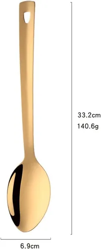 Miniatura 5 de Cucharas de servir de acero inoxidable: juego de 6 cubiertos de mango largo, cucharadas grandes de metal para servir cocina buffet banquete de 13