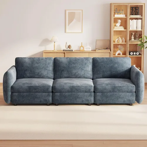 Miniatura 11 de Guyii Sofá Loveseat grande de 2 piezas, moderno asiento doble con cojines profundos, sofá convertible de 2 plazas para sala de estar, espacio