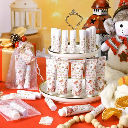 Miniatura 2 de 24 juegos de crema de manos y bálsamo labial para baby shower, regalo de Navidad, baby shower, regalos de fiesta, tamaño de viaje, loción de manos