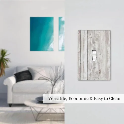 Miniatura 1084 de Placa Decorativa de Pared de Granja Rústica con Cuerno de Madera para Puerta de Granero 1 Banda Duplex Cubiertas de Toma Eléctrica Soltera