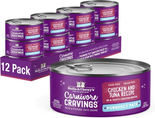 Miniatura 29 de Stella & Chewy's Carnivore Cravings Purrfect Paté - Alimento húmedo prémium sin granos para gatos, receta de atún y calabaza, alto en proteínas