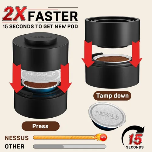 Miniatura 2 de Kit de cápsulas reutilizables para Nespresso Vertuo, cápsulas de café Vertuo recargables, accesorios de espresso con 100 piezas de sellos, tapas