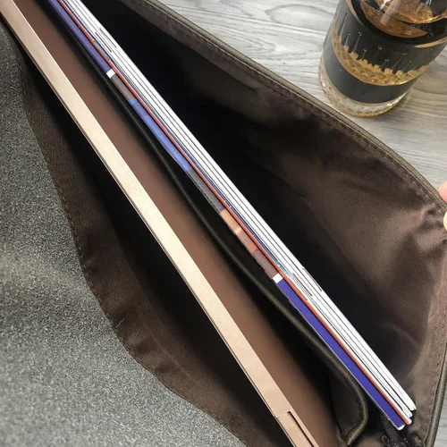 Miniatura 5 de Vintage pu cuero 13.5 "negocios embrague sobre bolsa documentos certificado portátil manga caso oficina carpeta de archivo, Verde militar