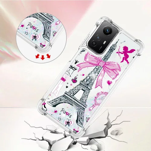 Miniatura 3 de Funda delgada para Redmi Note 12s 4G, efecto de arena movediza líquida con purpurina, silicona suave TPU a la moda, funda con cuatro esquinas