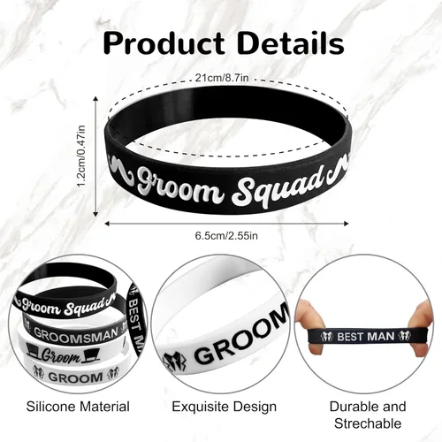Miniatura 2 de Regalos de propuesta de padrinos de boda, regalos de despedida de soltero, decoraciones para hombres, paquete de 7 pulseras de silicona.