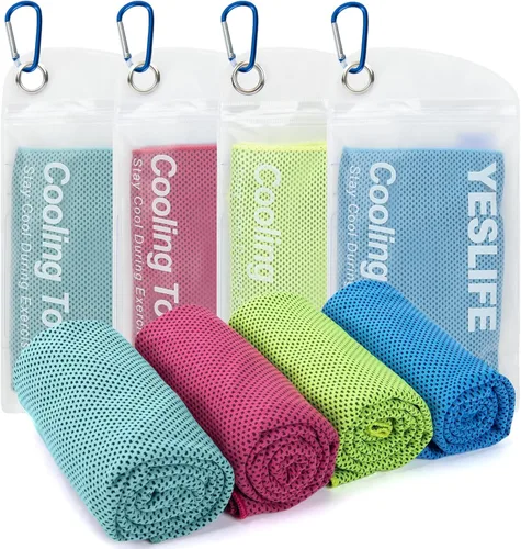 Miniatura 11 de YESLIFE Paquete de 4 toallas refrescantes de 40 x 12 pulgadas, toallas de gimnasio para hombres y mujeres, toallas de entrenamiento suaves y Azul