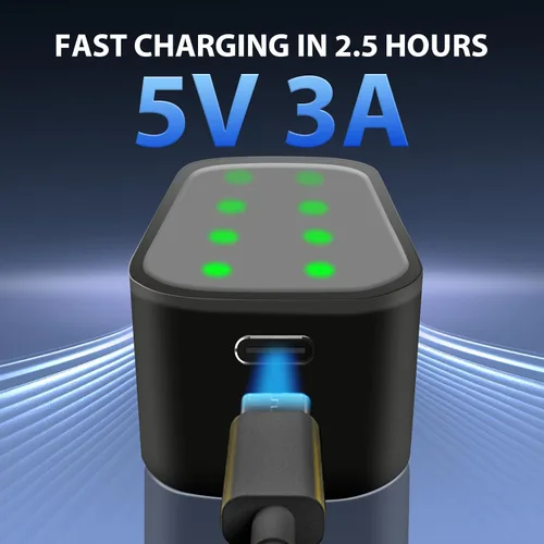 Miniatura 4 de Tanatare Paquete de 8 baterías recargables AA de iones de litio con cargador rápido de 2.5 horas, 3000 mWh 1.5 V de salida constante