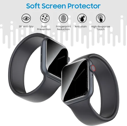 Miniatura 2 de UniqueMe Paquete de 6 protectores de pantalla de privacidad de TPU compatibles con Apple Watch de 1.575 pulgadas, película flexible mejorada