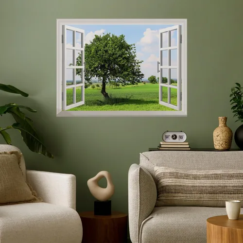 Miniatura 4 de wall26 Adhesivo de pared extraíble/mural de pared Spring on the Plains Creative Window View Decoración de pared - 36 x 48 pulgadas Primavera