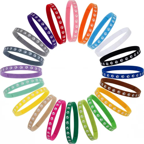 Miniatura 8 de Frienda 60 collares de parto para cachorros, collares para mascotas recién nacidas, bandas de identificación ajustables de doble cara, bandas