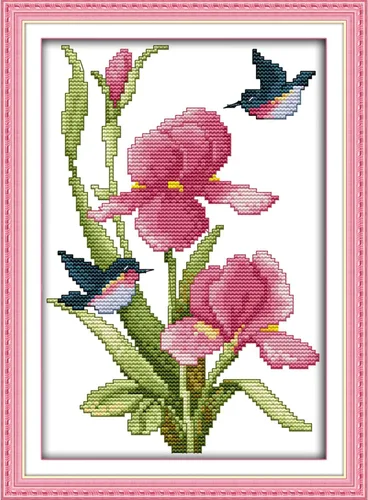 ITSTITCH Kits de punto de cruz estampados DIY 11CT patrones de bordado para adultos, kits de punto de cruz para decoración del hogar, flores y
