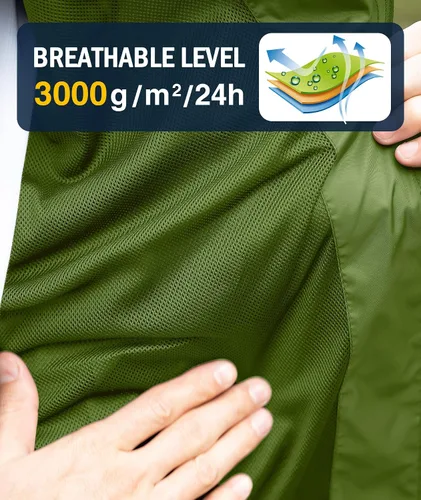 Miniatura 61 de SWISSWELL Chaqueta impermeable para hombre, rompevientos, ligera con capucha para uso diario casual