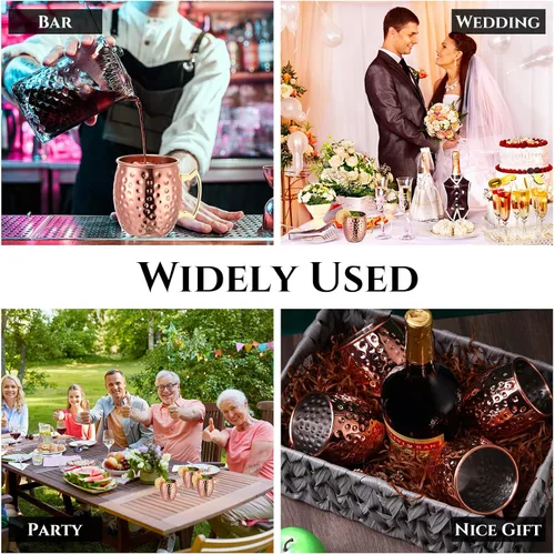 Miniatura 7 de Didaey Juego de 24 tazas para cóctel Moscow Mule, juego de tazas de cobre a granel, tazas de acero inoxidable para cóctel Moscow Mule resistentes al