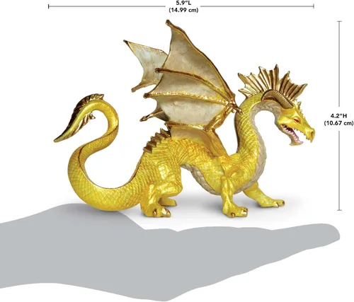 Miniatura 3 de Safari Ltd. Figura de dragón dorado – Figura detallada de 6.75 pulgadas – Divertido juguete educativo de fantasía para niños, niñas y niños a partir