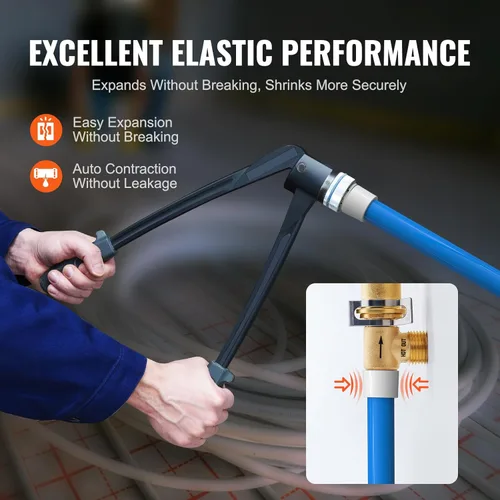 Miniatura 5 de VEVOR Tubo de PEX de 1/2 pulgada, 2 x 100 pies, tubo de tubería flexible PEX-A sin barrera de oxígeno para agua potable, para agua caliente/fría