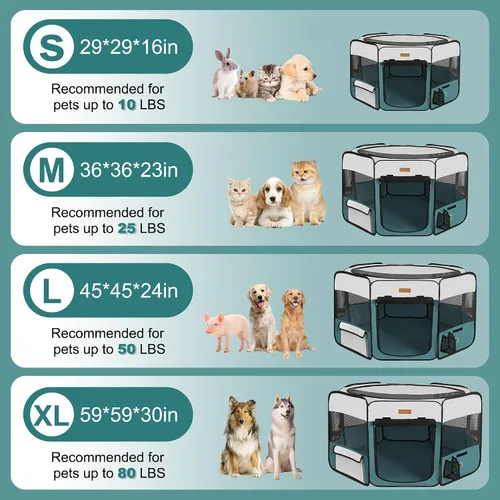 Miniatura 5 de Corralito para perros, corral portátil para mascotas para gatos, cachorros, conejos, pollos, tienda de campaña plegable de gran capacidad para Azul
