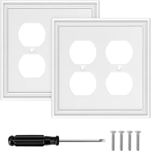 Placa de Pared Decorativa Moderna Blanca para Interruptor de Luz Cubiertas de Tomacorriente Decorativas Placas de Interruptor Basculante Material de