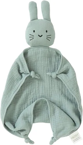 Miniatura 11 de Mantas de conejo de algodón orgánico para bebés, manta de seguridad con forma de conejito para bebés recién nacidos, Lovies para bebés, regalos