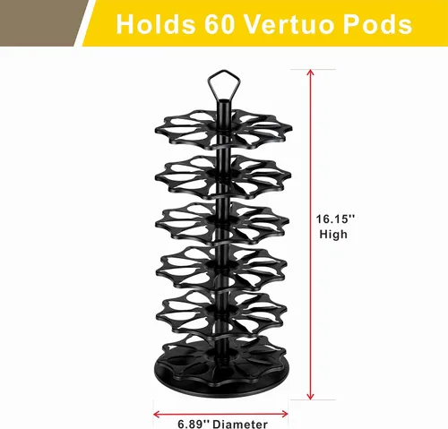 Miniatura 2 de FlagShip Soporte para cápsulas de café de 6 niveles Vertuo, soporte de almacenamiento para cápsulas Vertuoline (capacidad de 60 cápsulas)