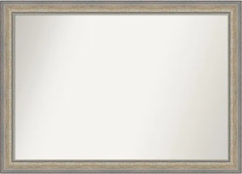 Miniatura 53 de Amanti Art Espejo de baño plateado para sobre fregadero, 28 x 47 pulgadas, espejo rectangular de plata imperial, marco de madera tradicional de gran