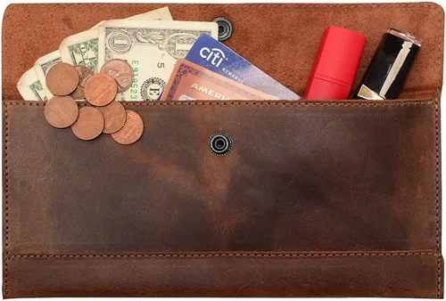 Miniatura 2 de Hide & Drink, Cartera de viaje hecha a mano de cuero de grano completo, Bourbon Marrón, Classic