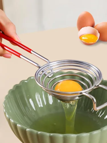 Separador de huevos, separador de yema de huevo, blanco, acero inoxidable, filtro de tamizado de yema de huevo, herramienta de cocina para hornear