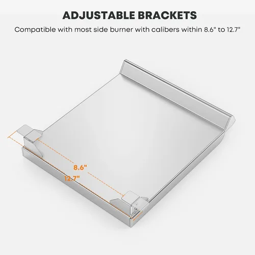 Miniatura 4 de Stanbroil Plancha de acero inoxidable para quemador lateral de parrilla de gas, parrilla universal para la mayoría de quemadores laterales