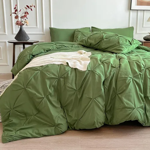 Miniatura 11 de Maple&Stone Juego de Edredón Twin XL, Juegos de Ropa de Cama Extra Largos de 5 Piezas para Dormitorio, Cama en una Bolsa con Edredón Pintuck, Beige