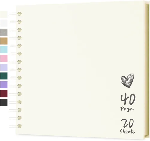 Miniatura 22 de Álbum de recortes de 7 x 7 pulgadas, álbum de recortes DIY de tapa dura de papel kraft, álbumes de fotos, 40 páginas, perfecto para fotos de 4 x 6
