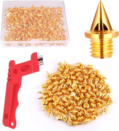 Miniatura 13 de JULMELON 120 PIEZAS Clavos de Pista y Campo Traviesa de Acero Inoxidable de 1/4 pulgada Clavos para Zapatos de Golf con Llave para Clavos, Clavos