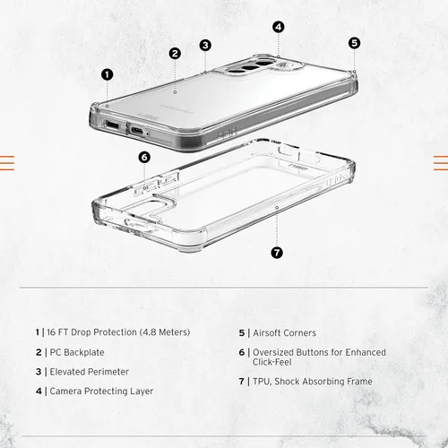 Miniatura 3 de URBAN ARMOR GEAR UAG - Funda protectora para Samsung Galaxy S22 Plus, transparente, resistente, ligera, delgada, a prueba de golpes, transparente