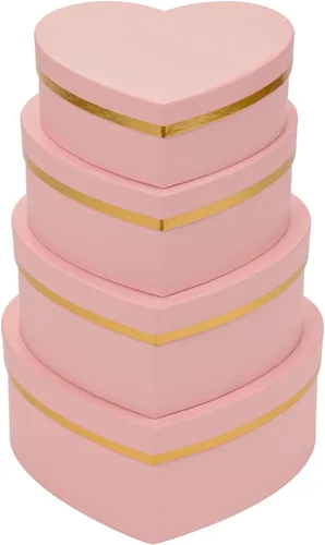 Miniatura 13 de Oairse Cajas de regalo en forma de corazón para flores, cajas de regalo anidadas con tapas, cajas en forma de corazón para arreglos de flores, juego