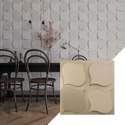 Miniatura 29 de Ekena Millwork WP20X20CVWH 19 5/8 pulgadas de ancho x 19 5/8 pulgadas de alto Clover EnduraWall Decorativo 3D Panel de Pared Cubre 2.67 pies