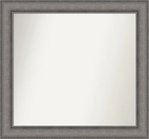 Miniatura 429 de Amanti Art Espejo de pared personalizado no biselado (24.5 x 24.5 pulgadas), marco gris marrón alta, varios tamaños personalizados, espejo de baño