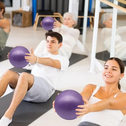 Miniatura 4 de Paquete de 3 pelotas de ejercicio pequeñas, minipelotas de pilates de 5.9 pulgadas, anti estallidos y antideslizantes, mini pelota de yoga