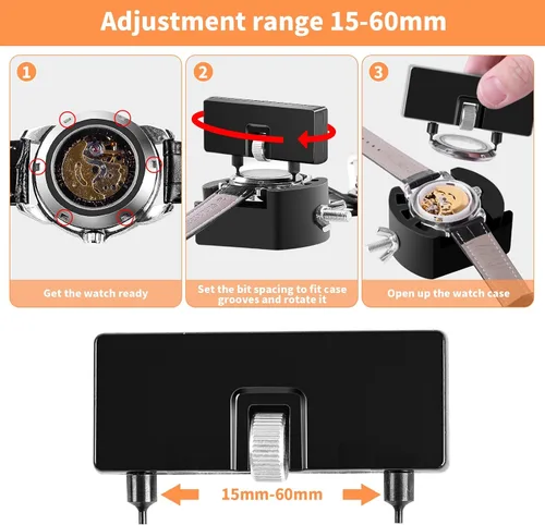 Miniatura 3 de Kit de herramientas de repuesto de batería de reloj, kit de reparación de BYNIIUR Watch, abridor de reloj, herramienta de extracción de llave