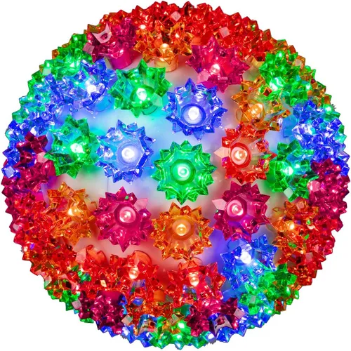 Miniatura 11 de Novelty Lights - Esfera de estrella de luz LED de 6 pulgadas con 50 luces, 100% verdadero parpadeo blanco cálido, bola de ornamento, cable