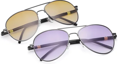 YIMI Paquete de 2 lentes de lectura bifocales invisibles, lentes de sol con bisagra de resorte, protección UV, lectores solares anti luz azul