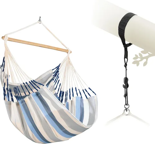 Miniatura 28 de LA SIESTA® - Silla Hamaca Columpio XL King Domingo - Silla Hamaca Colgante Resistente a la Intemperie y a los Desgarros - Silla Hamaca Columpio