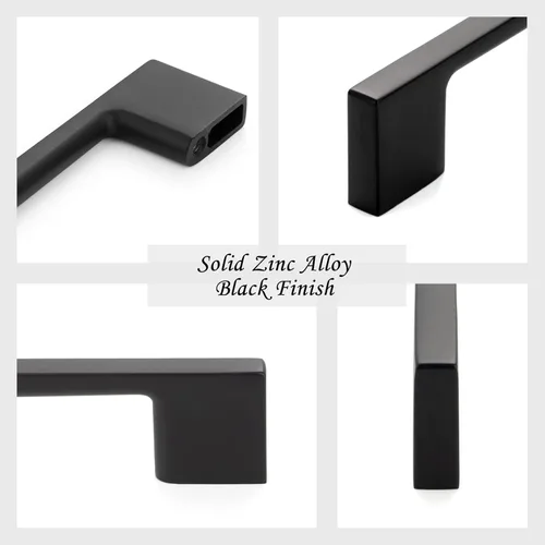 Miniatura 3 de Paquete de 10 tiradores para gabinete de 3-3/4 pulgadas (96mm) de color negro mate, manijas de gabinete negro para cocina, accesorios de cocina