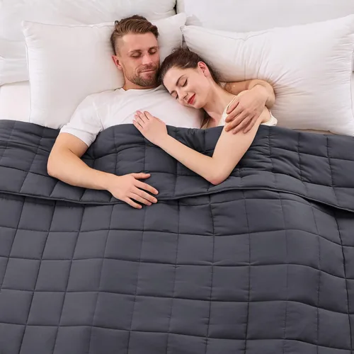 Miniatura 68 de yescool - Manta con peso, 7 libras, fresca, transpirable, con cuentas de cristal prémium, lavable a máquina, para dormir, 60-90 libras, 41 x 60 Gris