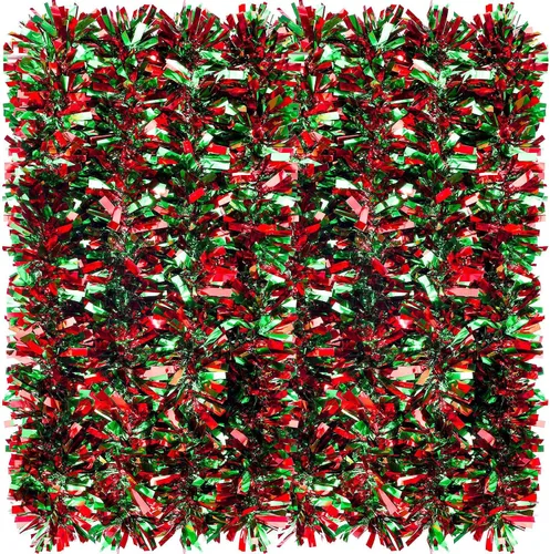 Miniatura 8 de Guirnalda de Oropel de Navidad de 26.2 pies Negra de Halloween Guirnalda Metálica para Árbol Decoraciones Colgantes de Oropel con Brillantina