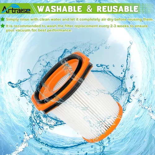 Miniatura 5 de Artraise WS642AE - Filtro de repuesto para Shark WS642AE WS640AE Wandvac Sistema de autovaciado ultraligero y potente aspiradora inalámbrica